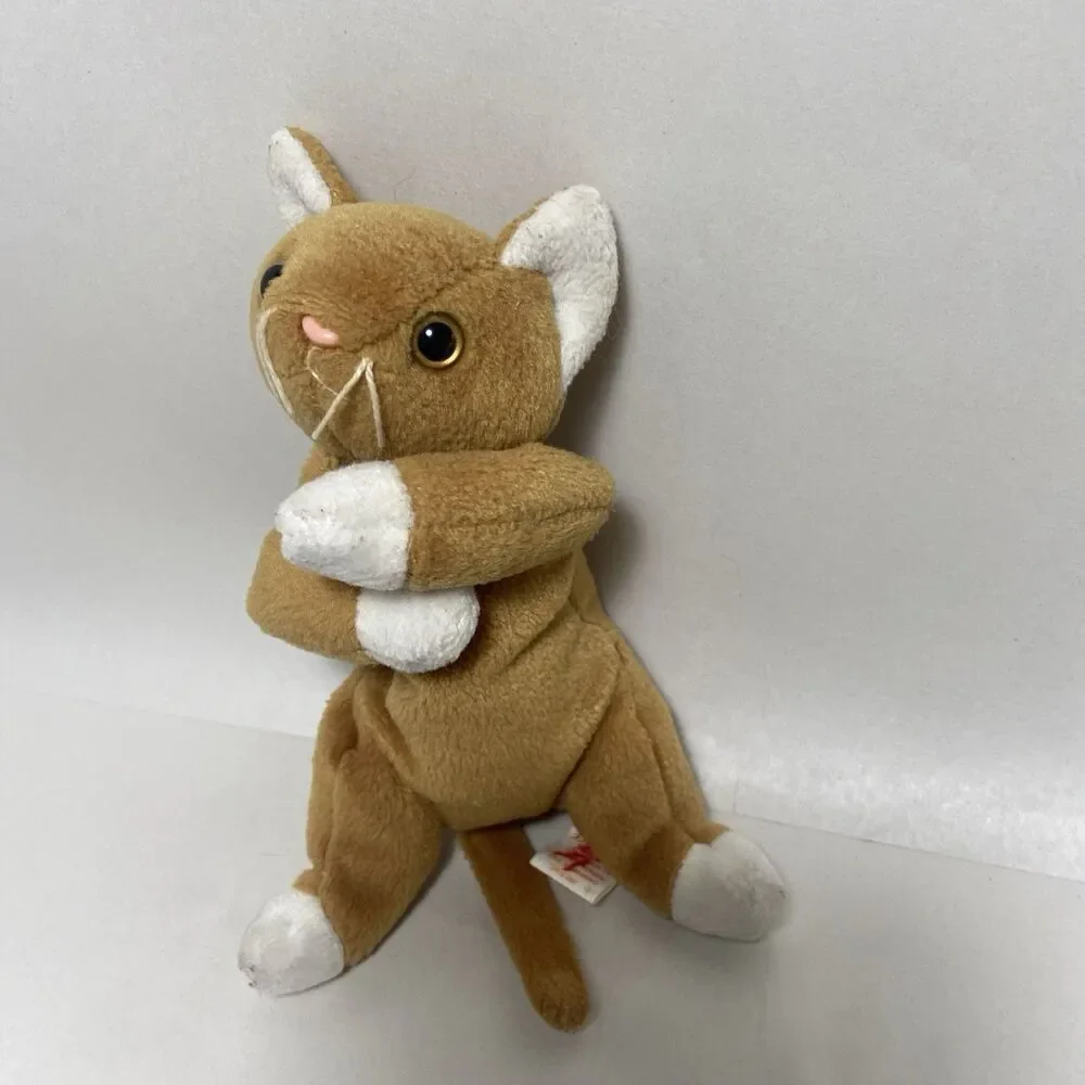 Ty Beanie Nip Orange Ginger Cat White Paws and Ears 9 in No paper tag